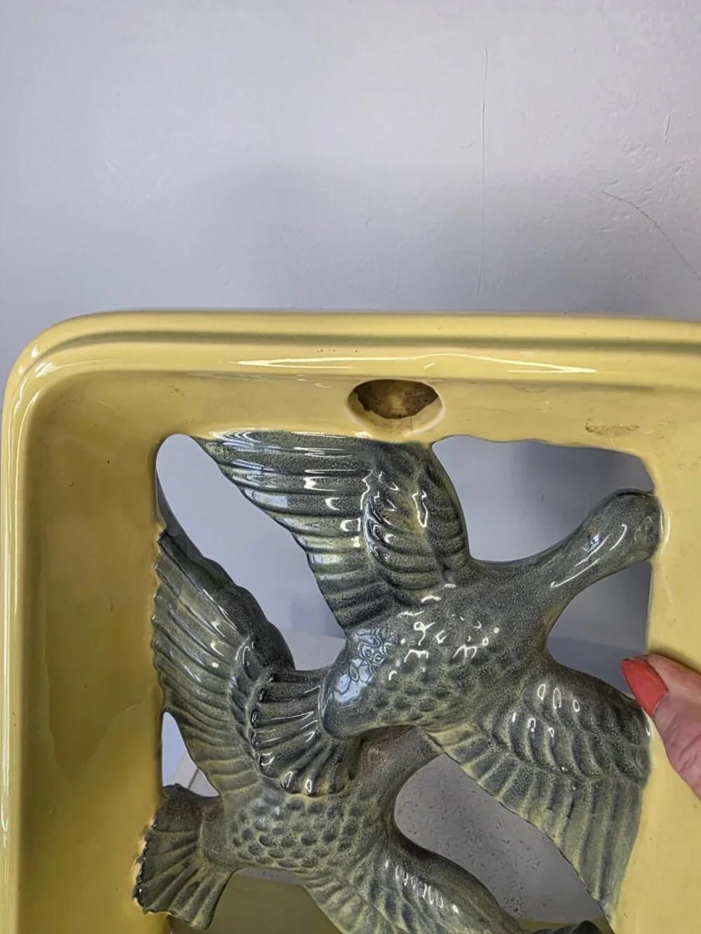 Vintage Porcelain Flying Ducks Lamp No Cord